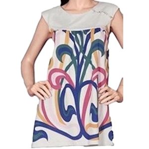 NWT Women's Damask Print Tunic Babydoll Blouse